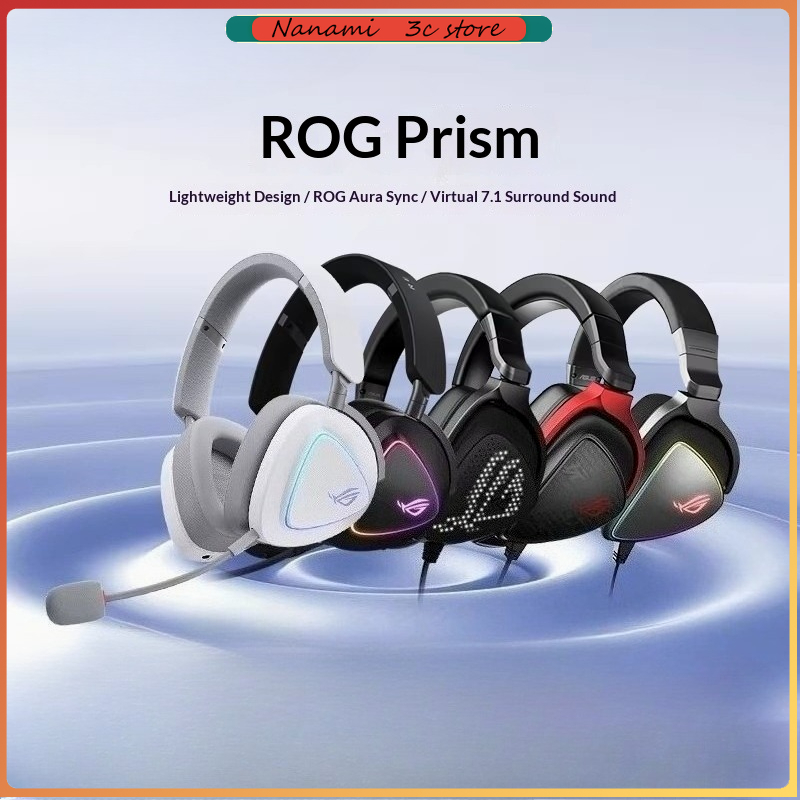 Gaming Headset Rgb - Lekkie słuchawki gamingowe nauszne ROG Prism,