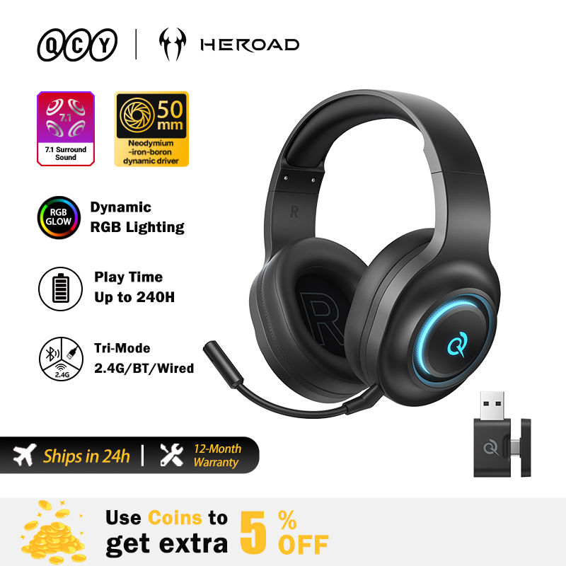 Gaming Headset Rgb - Słuchawki gamingowe QCY Heroad V200 z